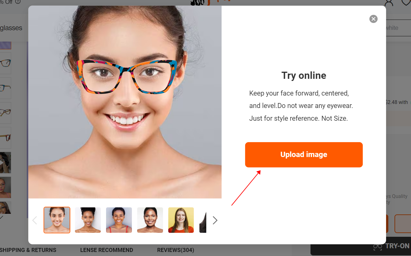 Order glasses online try on on sale